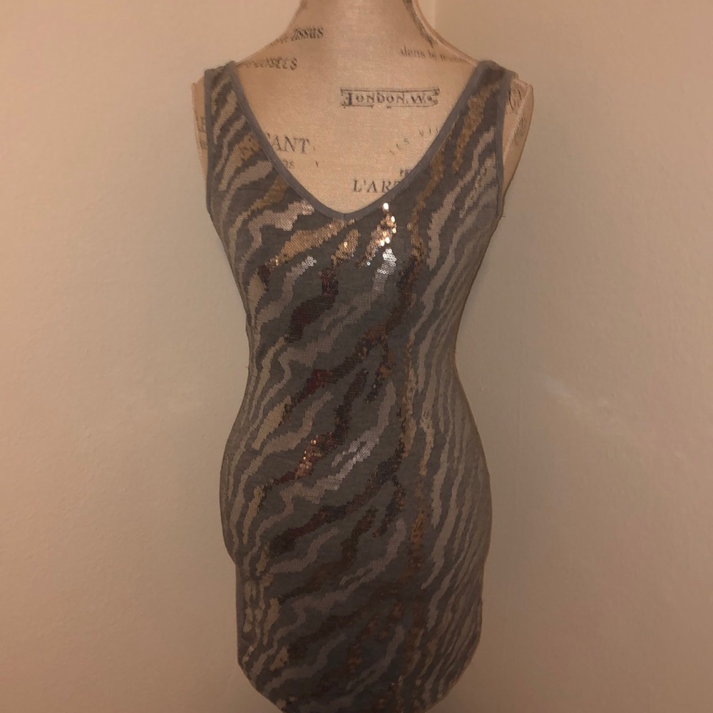 Gray Sequin Tank Top